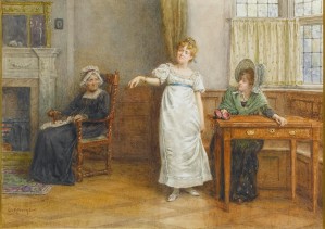A girl gathering